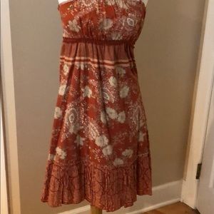Orange & Tan Spaghetti Strap Sundress Women’s Size L (H)